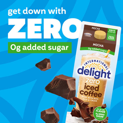 International Delight Zero Iced Coffee, 0g Added Sugar, Mocha, Ready to Pour Coffee Drinks Made with Real Milk and Cream, 64 FL OZ Carton
