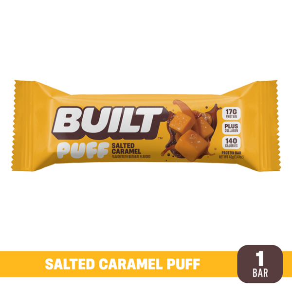BUILT Puff Protein Bar, Salted Caramel, Single Puff Bar  DestGlow