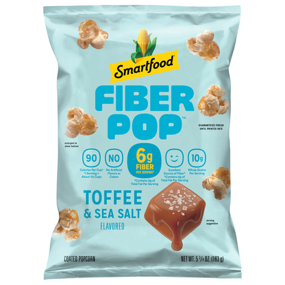 Smartfood Fiber Pop Popcorn Toffee And Sea Salt