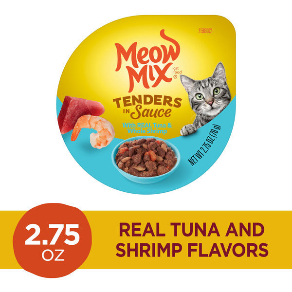 Meow Mix Tender Favorites with REAL Tuna &amp; Whole Shrimp in Sauce, Wet Cat Food  DestGlow