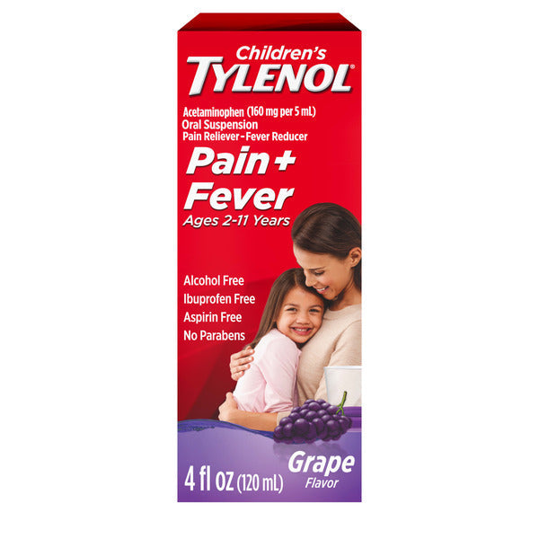 TYLENOL Pain + Fever Relief Cold Medicine, Grape, 4 fl. oz  DestGlow
