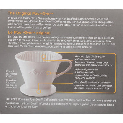 Melitta Pour Over Cup Porcelain Coffee Brewing Cone