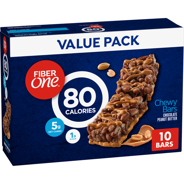 Fiber One 80 Calorie Chocolate Peanut Butter Value Pack Chewy Snack Bars  DestGlow