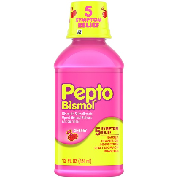 Pepto-Bismol Cherry Liquid For Nausea, Heartburn, Indigestion, Upset Stomach, &amp; Diarrhea