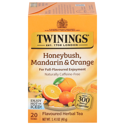 Twinings Herbal Tea, Flavoured, Honeybush, Mandarin &amp; Orange, Tea Bags