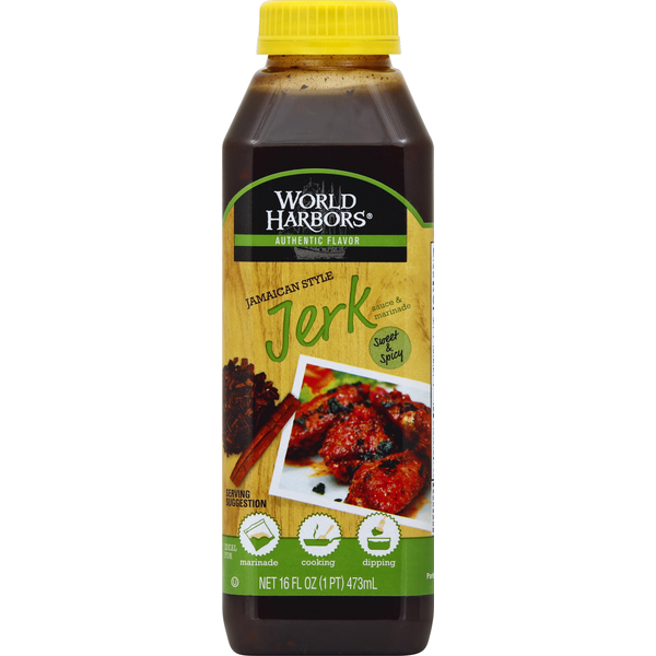 World Harbors Sauce &amp; Marinade, Jerk, Sweet &amp; Spicy, Jamaican Style