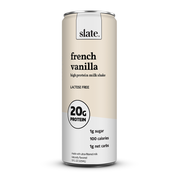 Slate French Vanilla, High Protein Milk Shake, 20g Protein, 1g Sugar  DestGlow