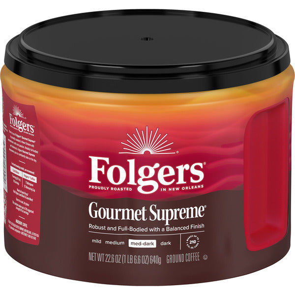Folgers Gourmet Supreme Ground Coffee, Medium-Dark Roast  DestGlow