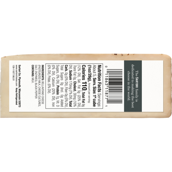 Sartori Cheese, Black Pepper  DestGlow