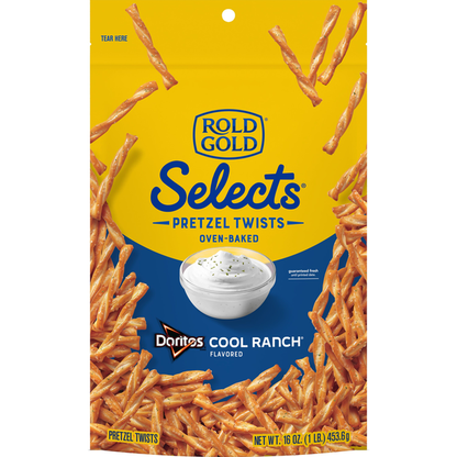 ROLD GOLD Selects Pretzels Twists Oven Baked Doritos Cool Ranch Flavored 16 Oz