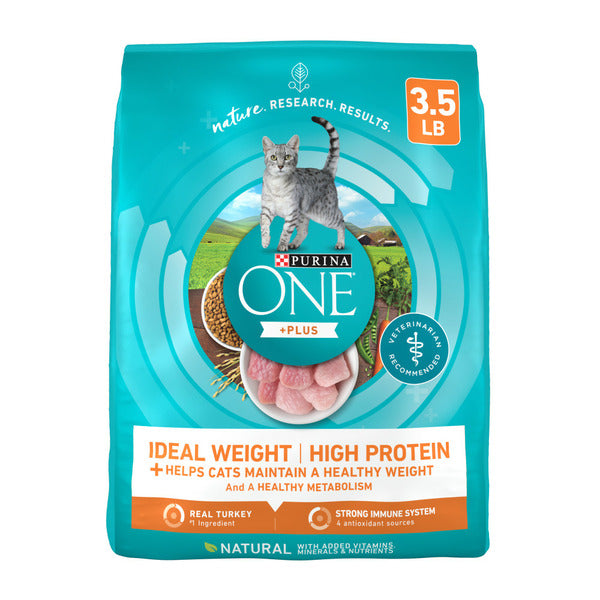 Purina ONE High Protein, Healthy Weight Dry Cat Food, +Plus Ideal Weight With Turkey  DestGlow