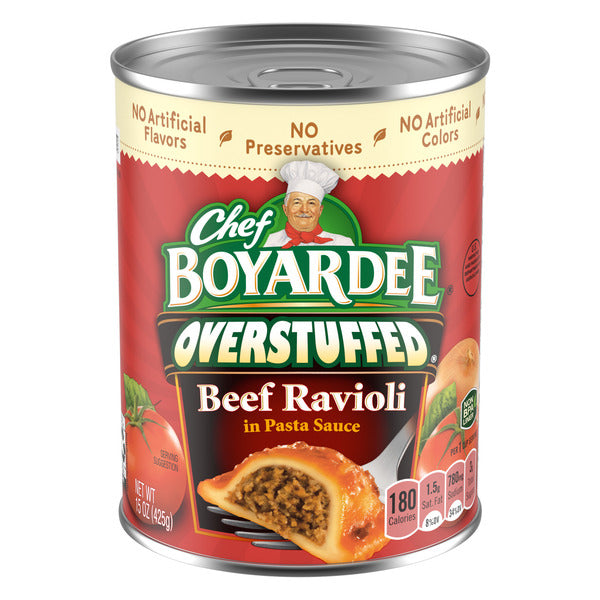 Chef Boyardee Overstuffed Beef Ravioli in Pasta Sauce, Ready-to-Eat Meal  DestGlow