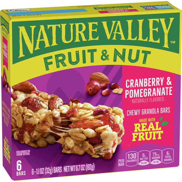 Nature Valley Cranberry Pomegranate Chewy Fruit and Nut Granola Bars  DestGlow