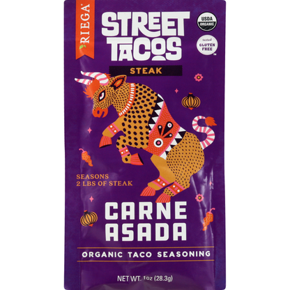 Riega Taco Seasoning, Organic, Carne Asada, Steak