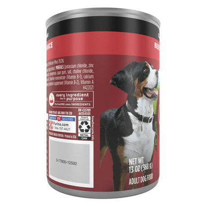 Purina ONE Classic Ground Beef and Brown Rice Entree Adult Wet Dog Food  DestGlow
