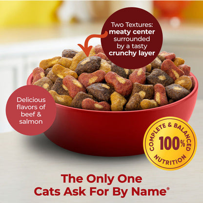Meow Mix Tender Centers with Basted Bites, Beef &amp; Salmon Flavors, Dry Cat Food