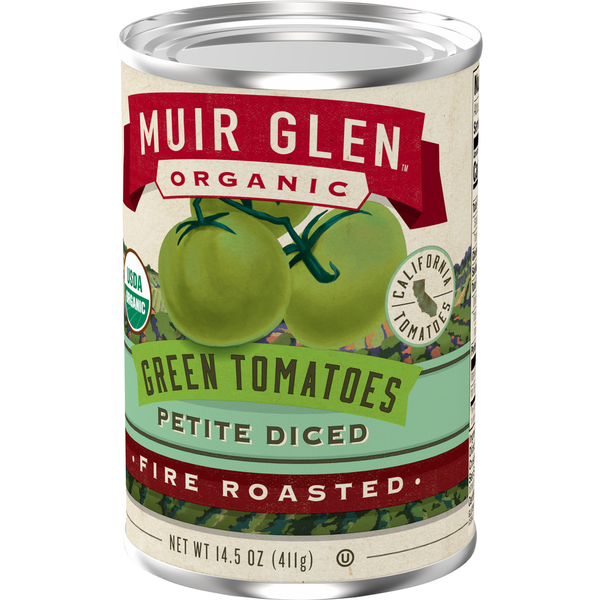 Muir Glen Organic Petite Diced Fire Roasted Green Tomatoes  DestGlow