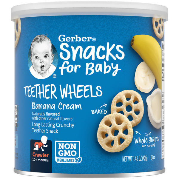 Gerber Teether Wheels Banana Cream Canister  DestGlow
