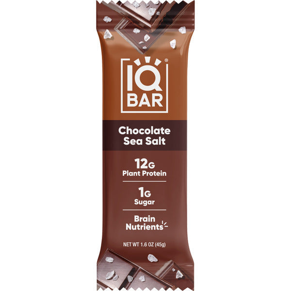 IQBAR Plant Protein Bars, Chocolate Sea Salt, High Fiber, Low Sugar  DestGlow
