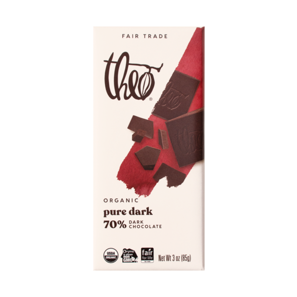 Theo Chocolate Pure Dark 70% Dark Chocolate  DestGlow