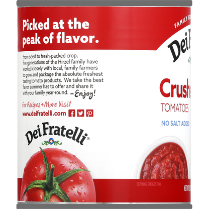 Dei Fratelli Tomatoes, No Salt Added, Crushed  DestGlow