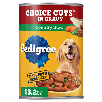 Pedigree Choice Cuts In Gravy Adult Canned Wet Dog Food Country Stew, 13.2 oz. Can  DestGlow