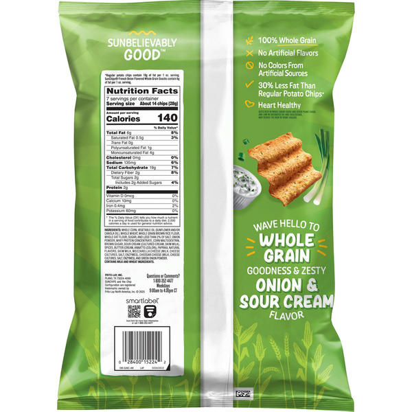 Sun Chips Flavored Whole Grain Snacks, French Onion  DestGlow