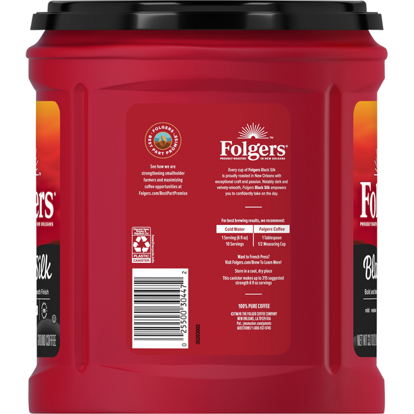 Folgers Coffee, Ground, Black Silk, Dark  DestGlow