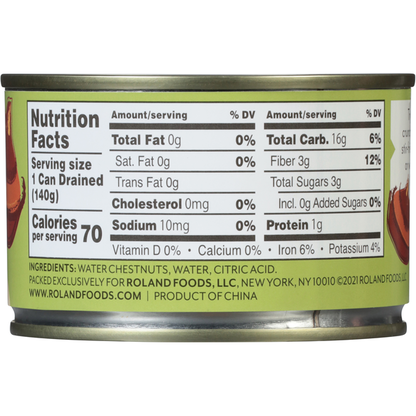Roland Foods Water Chestnuts, Mild Flavor, Sliced