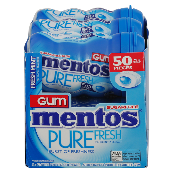 Mentos Gum, Sugarfree, Fresh Mint  DestGlow