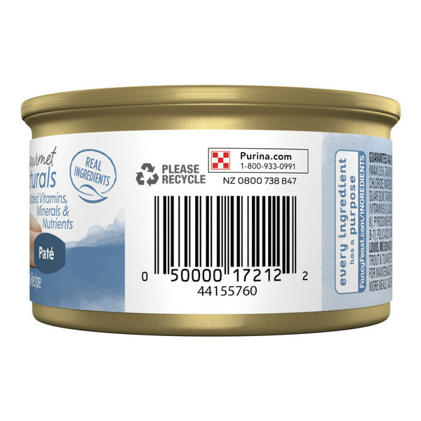 Purina Fancy Feast Grain Free Wet Cat Food Pate Gourmet Naturals Trout and Tuna Recipe  DestGlow
