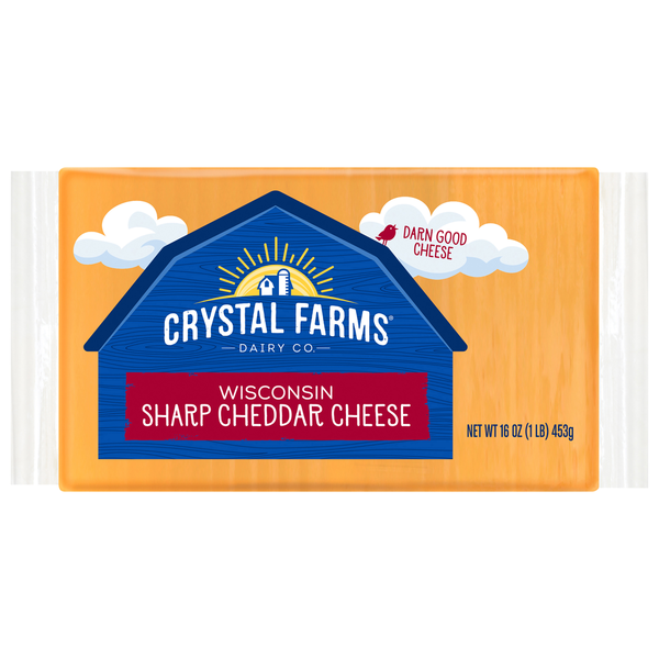 Crystal Farms Cheese, Sharp Cheddar, Wisconsin  DestGlow