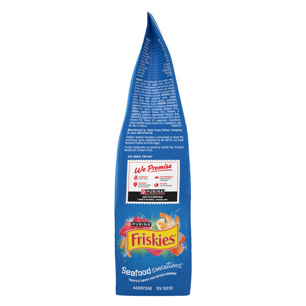 Purina Friskies Dry Cat Food Seafood Sensations With Salmon, Tuna, and Shrimp Flavors