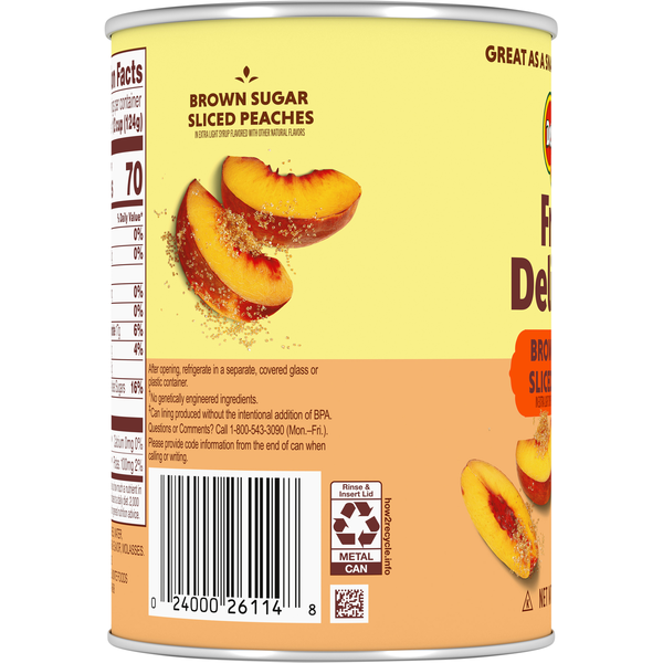 Del Monte Brown Sugar Sliced Peaches in Extra Light Syrup  DestGlow