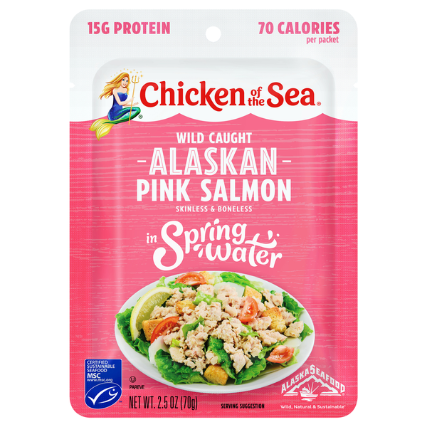 Chicken of the Sea Wild Caught Alaskan Pink Salmon in Spring Water Packet  DestGlow