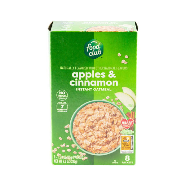 Food Club Apples &amp; Cinnamon Instant Oatmeal