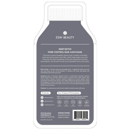 ESW Beauty Deep Detox, Pore Control, Raw Juice Cleanse Sheet Mask