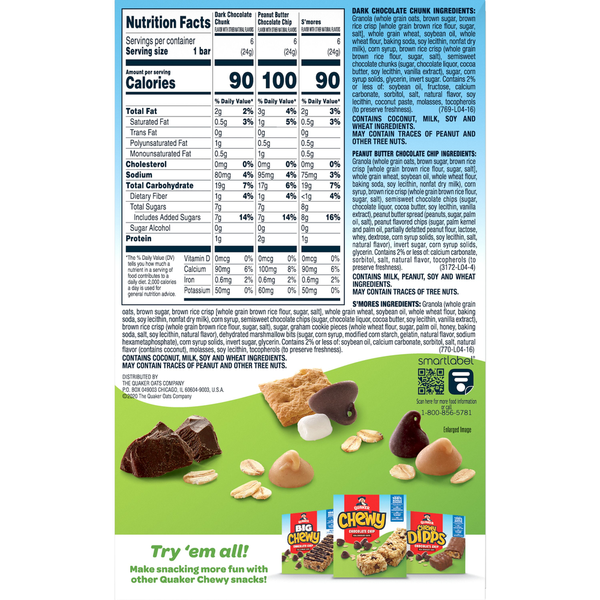 Quaker Chewy Granola Bars, Variety - Pack  DestGlow