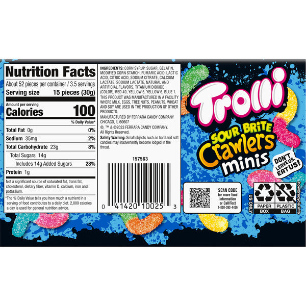 Trolli Gummi Candy, Sour Brite, Minis  DestGlow