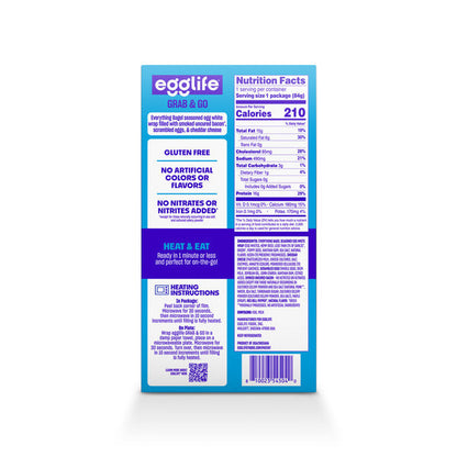 egglife grab &amp; go everything bagel with bacon, egg &amp; cheese