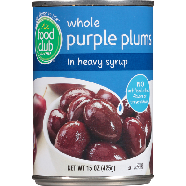 Food Club Whole Purple Plums In Heavy Syrup  DestGlow