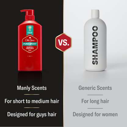 Old Spice Pure Sport 2in1 Shampoo and Conditioner for Men