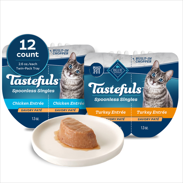 Blue Buffalo Tastefuls Spoonless Singles Wet Cat Food, Chicken and Turkey, Variety Pack  DestGlow