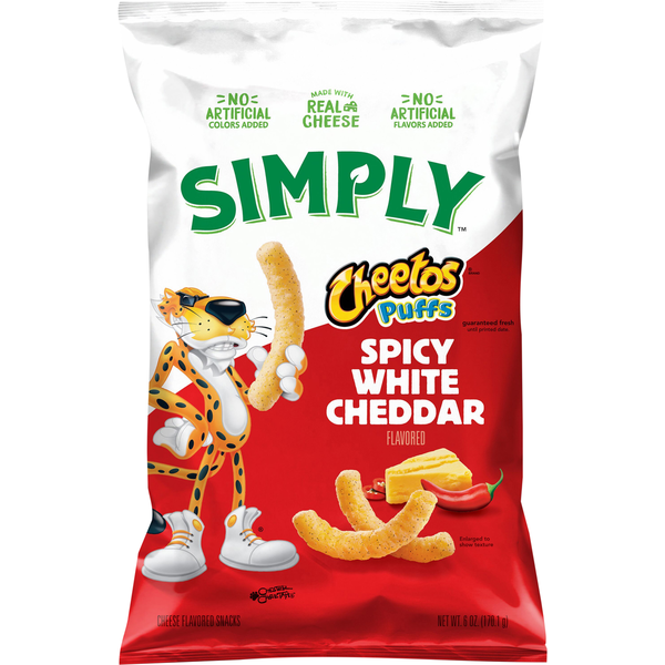 Cheetos Simply Puffs Cheese Snacks Spicy White Cheddar  DestGlow