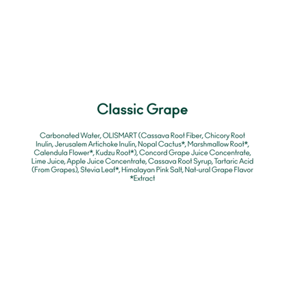 OLIPOP Prebiotic Soda, Classic Grape