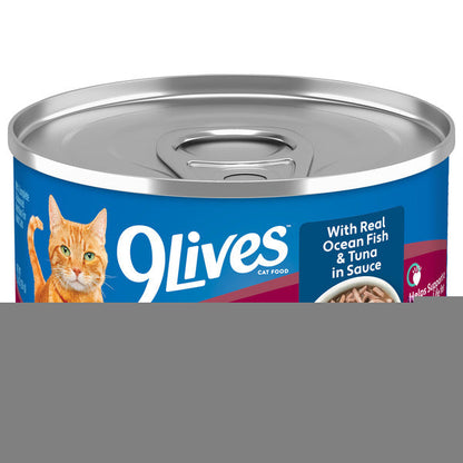 9Lives Senior Shreds Wet Cat Food with Real Ocean Fish &amp; Tuna in Sauce, 5.5 oz. Can  DestGlow