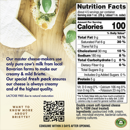 Briette Cheese, Creamy &amp; Mild, Soft-Ripened