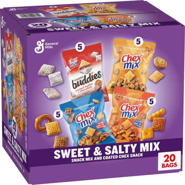 Muddy Buddies Sweet and Salty Mix and Chex Mix Snacks Variety Pack  DestGlow