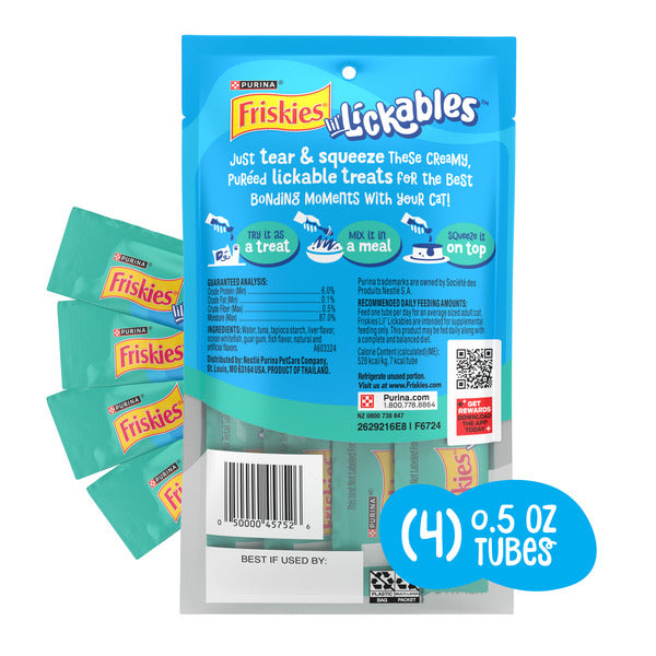 Purina Friskies Purina Friskies lil’ Lickables With Ocean Whitefish Lickable Cat Treats  DestGlow