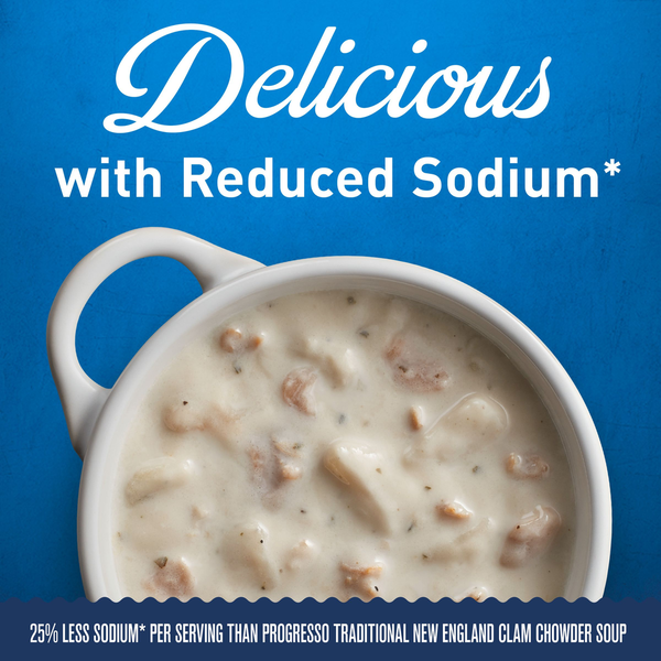 Progresso New England Clam Chowder, Reduced Sodium Canned Soup  DestGlow